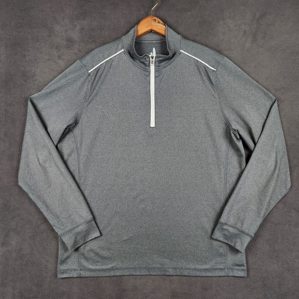 johnnie-O Lammie 1/4 Zip‎ Pullover Mens Large Gray PREP-FORMANCE CMKO1030